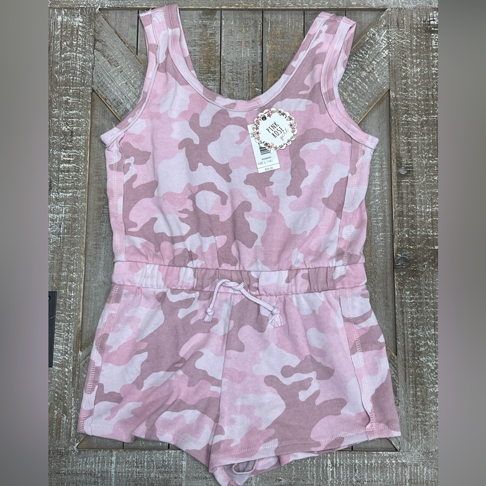 Girls One Piece Camouflage Romper Tank Short Size 14 New with Tags